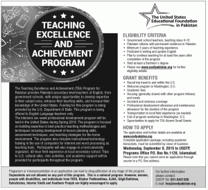 USEFP Teaching Excellence & Achievement Program TEA 2017-18