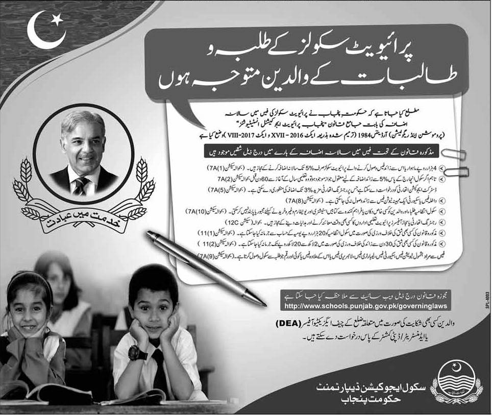 New Rules For Private Schools of Punjab-Complaint Cell For Parents 