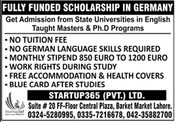 Latest Bachelor, Master & PhD Scholarships 2020 in Germany For Pakistani Students