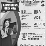 Ali Fatimah College Faisalabad Admission 2024