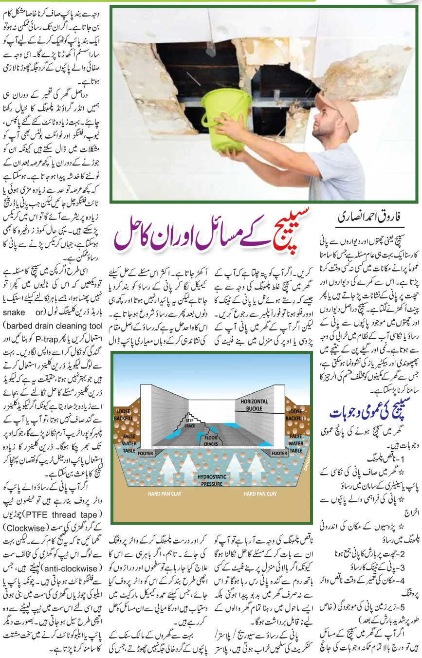 Solutions For Water Seepage Problem, Repair Tips in Urdu & English