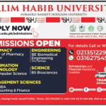 Salim Habib University (Barrett Hodgson University) SHU Karachi Admission 2024