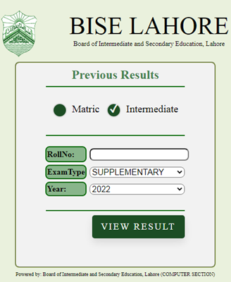 BISE Lahore Board Result 2023 By Name & Roll No-biselahore.com