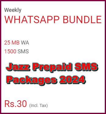 Mobilink Jazz SMS Packages 2024 For Prepaid Customers