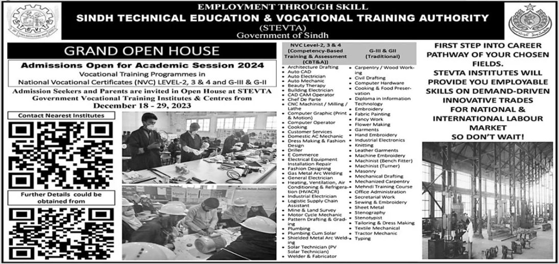 STEVTA Admission 2024 in Vocational Training Courses